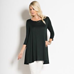Curvy Black Tunic Top